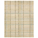 Featuring Raza Hand-Knotted Rug by Jaipur Living at Amethyst Home. The Raza design reinvents the timeless plaid pattern, fusing classic charm with a modern edge. Soft beige tones, punctuated by a blue accent, elevate any mid-century modern space. Handcrafted from naturally stain-resistant wool, this rug handles medium-traffic areas, kids, and pets with ease. A. Amethyst Home provides interior design, new home construction design consulting, vintage area rugs, and lighting in the Austin metro area.
