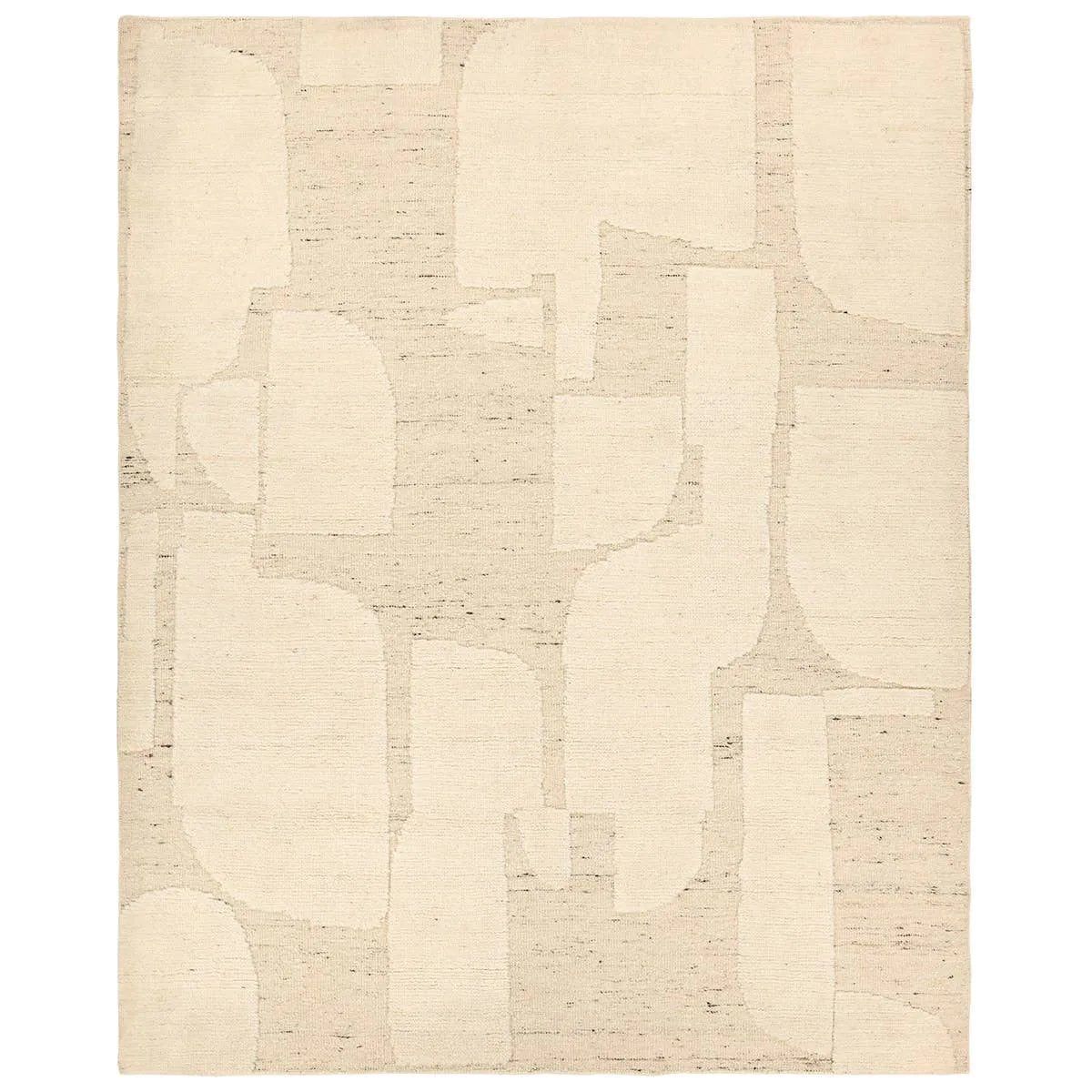 Featuring Riya Hand-Knotted Rug by Jaipur Living at Amethyst Home. The Lasden Riya redefines contemporary style with large-scale geometric patterns hand-knotted on plush wool. The Riya design offers an inviting softness underfoot, while pleasing the eyes with its neutral tones and visual interest. A textured high-low effect brings the Brutalist pattern. Amethyst Home provides interior design, new home construction design consulting, vintage area rugs, and lighting in the Salt Lake City metro area.