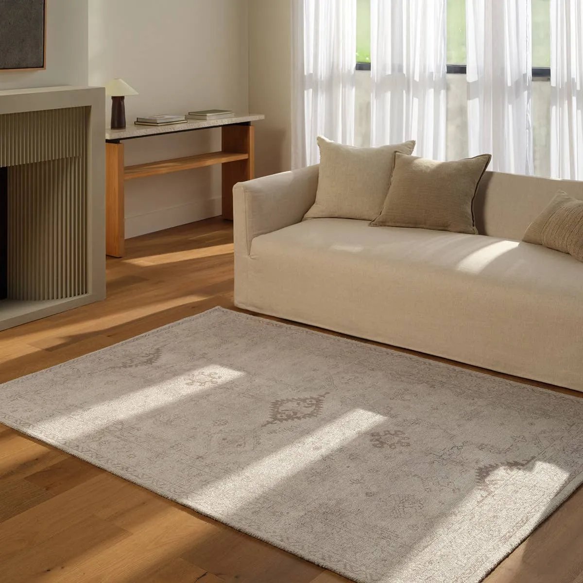 Featuring Saffron Rug by Jaipur Living at Amethyst Home. The Saffron design features a traditional pattern of small medallions, set against a warm tan and beige backdrop with subtle tan accents. Its vintage, distressed look adds character and charm, making it feel like a cherished heirloom from the very first step.Hand Tufted100% PET YarnCSN04 Casen SaffronBlo. Amethyst Home provides interior design, new home construction design consulting, vintage area rugs, and lighting in the Dallas metro area.