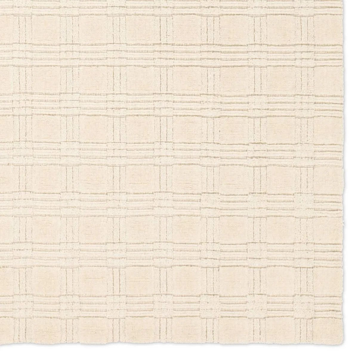 Featuring Tokaree Rowena Rug by Jaipur Living at Amethyst Home. Reminiscent of a basketweave, The Tokaree Rowena demonstrates sophistication and simplicity in a tonal taupe checker pattern.  Handwoven of 100% wool, varied pile height creates a unique texture and luxurious depth while maintaining durability and quality that are synonymous with our artisans in I. Amethyst Home provides interior design, new home construction design consulting, vintage area rugs, and lighting in the Austin metro area.