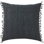 Featuring Jemina Dark Slate Pillow by Jaipur Living at Amethyst Home. The Jemina Dark Slate Pillow boasts an assortment of relaxed linen designs with rustic-style knotted tassels lining the sides. The comfortable Majere throw pillow delights with a bold navy hue and subtle bohemian vibe that perfectly accents sofas, chairs, and beds alike. This casual yet sophisticated pillow thrives in i. Amethyst Home provides interior design services, furniture, rugs, and lighting in the Kansas City metro area.