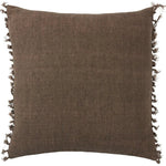 Featuring Jemina Pinecone Pillow by Jaipur Living at Amethyst Home. The Jemina Pinecone Pillow boasts an assortment of relaxed linen designs with rustic-style knotted tassels lining the sides. The comfortable Majere throw pillow delights with a cozy brown hue and subtle bohemian vibe that perfectly accents sofas, chairs, and beds alike. This casual yet sophisticated pillow thrives in indo. Amethyst Home provides interior design services, furniture, rugs, and lighting in the Kansas City metro area.
