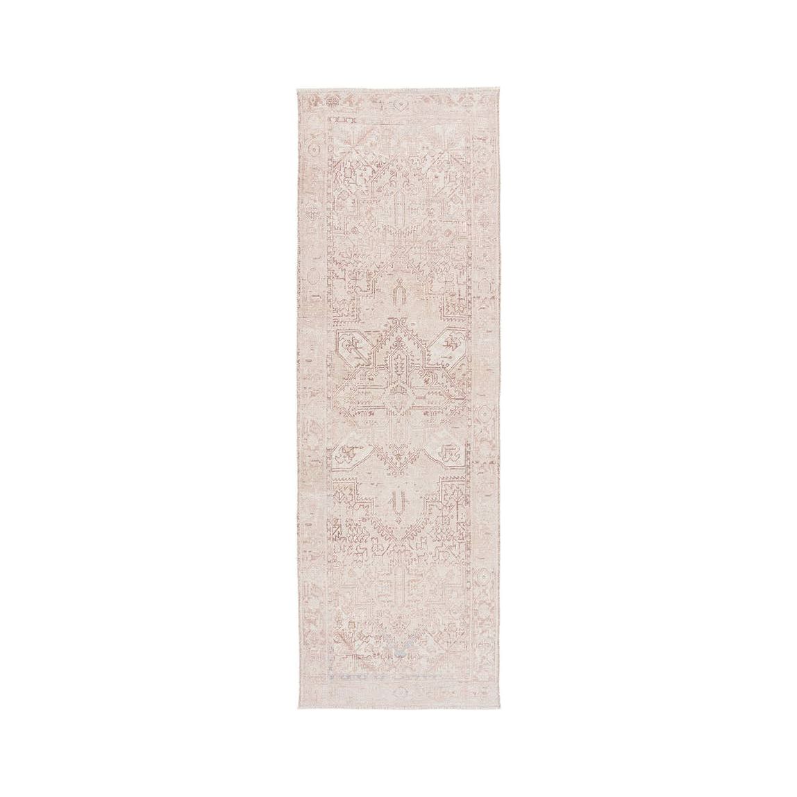 Featuring Lumal Tymabe Rug by Jaipur Living at Amethyst Home. Distressed, vintage designs offer an elevated tone for the Lumal Collection. The Tymabe rug features an updated traditional inspired medallion, geometric border, and intricate detailing in tones of tan, cream, and slate. This machine washable rug is stain resistant and easy to clean, perfect.  Amethyst Home provides interior design, new home construction design consulting, vintage area rugs, and lighting in the Winter Garden metro area.