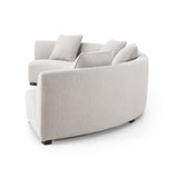 Featuring Liam Knoll Sand Sectional by Four Hands at Amethyst Home. Eye-catching around every curve. A sophisticated take on sleek Italian design, light, linen-blend covering fashions a crescent for shapely effect with clever modularity.Overall Dimensions: 176.50"w x 66.50"d x 29.00"hWeight : 254.42 lbsMaterials : 95% Polyester, 5% Acrylic, Solid Birch. Amethyst Home provides interior design, new construction, custom furniture, and area rugs in the Seattle metro area