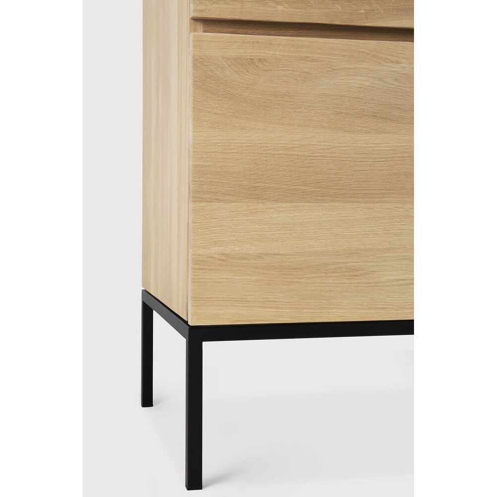 Featuring Ligna Black Oak Cupboard by Ethnicraft at Amethyst Home. A clean and pure look with black metal legs, the Ligna storage cupboard offers a perfect storage facility for the kitchen, living room or dining room.Weight : 293 lbs Dimensions: 20" W x 43.5" L x 64" H. Amethyst Home provides interior design, new construction, custom furniture, and area rugs in the Houston metro area