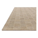 Featuring Amber Lewis x Loloi Marlowe Natural / Sand Rug by Loloi at Amethyst Home. The Marlowe Collection by Amber Lewis x Loloi is a handmade area rug with a coastal-inspired gridded design in natural color palettes. The rugs muted pattern adds understated depth with a durable, thick pile. This collection is hand-loomed of wool in India and Goodweave-certif. Amethyst Home provides interior design, new home construction design consulting, vintage area rugs, and lighting in the Houston metro area.
