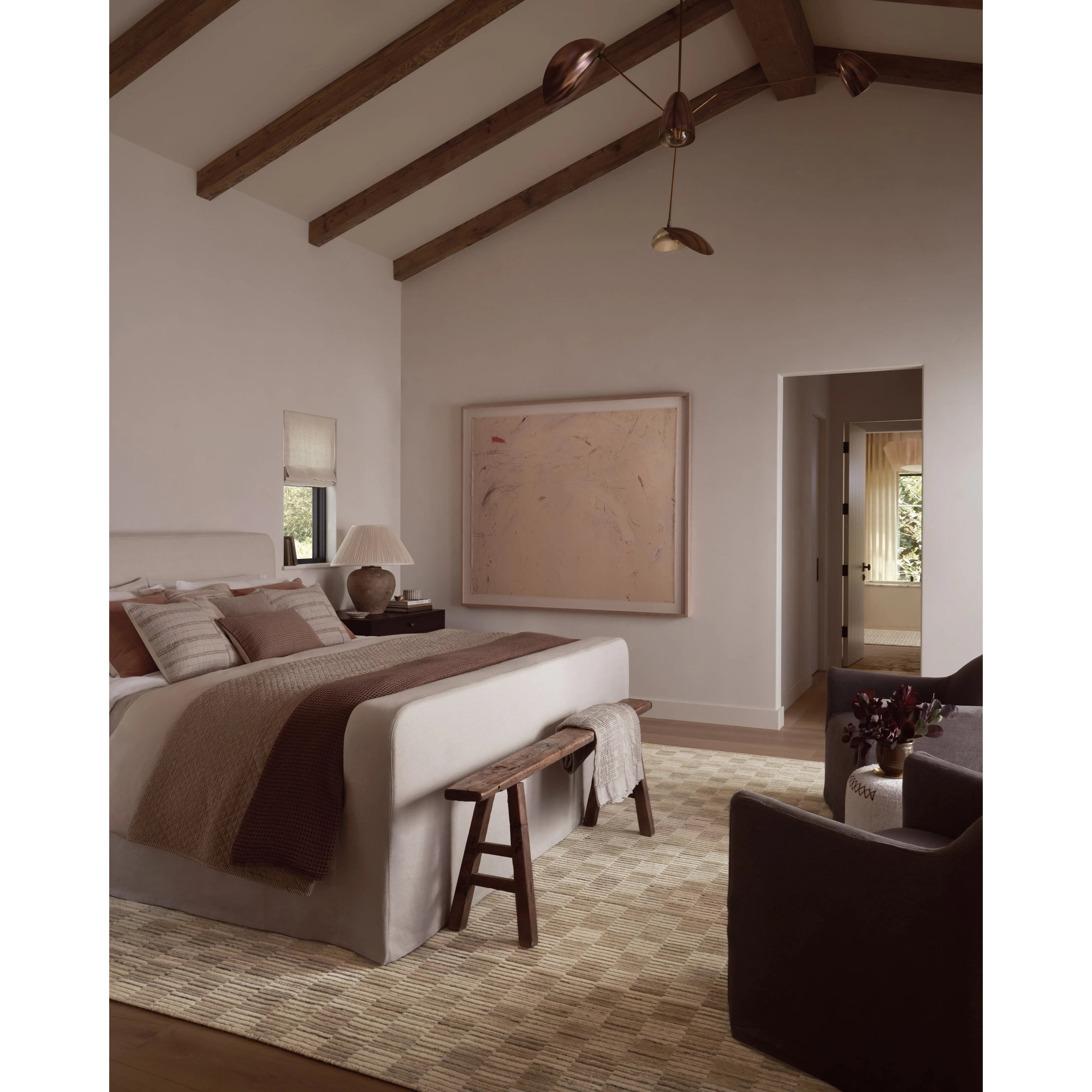 Featuring Amber Lewis x Loloi Marlowe Natural / Sand Rug by Loloi at Amethyst Home. The Marlowe Collection by Amber Lewis x Loloi is a handmade area rug with a coastal-inspired gridded design in natural color palettes. The rugs muted pattern adds understated depth with a durable, thick pile. This collection is hand-loomed of wool in India and Goodweave-cert. Amethyst Home provides interior design, new home construction design consulting, vintage area rugs, and lighting in the Park City metro area.