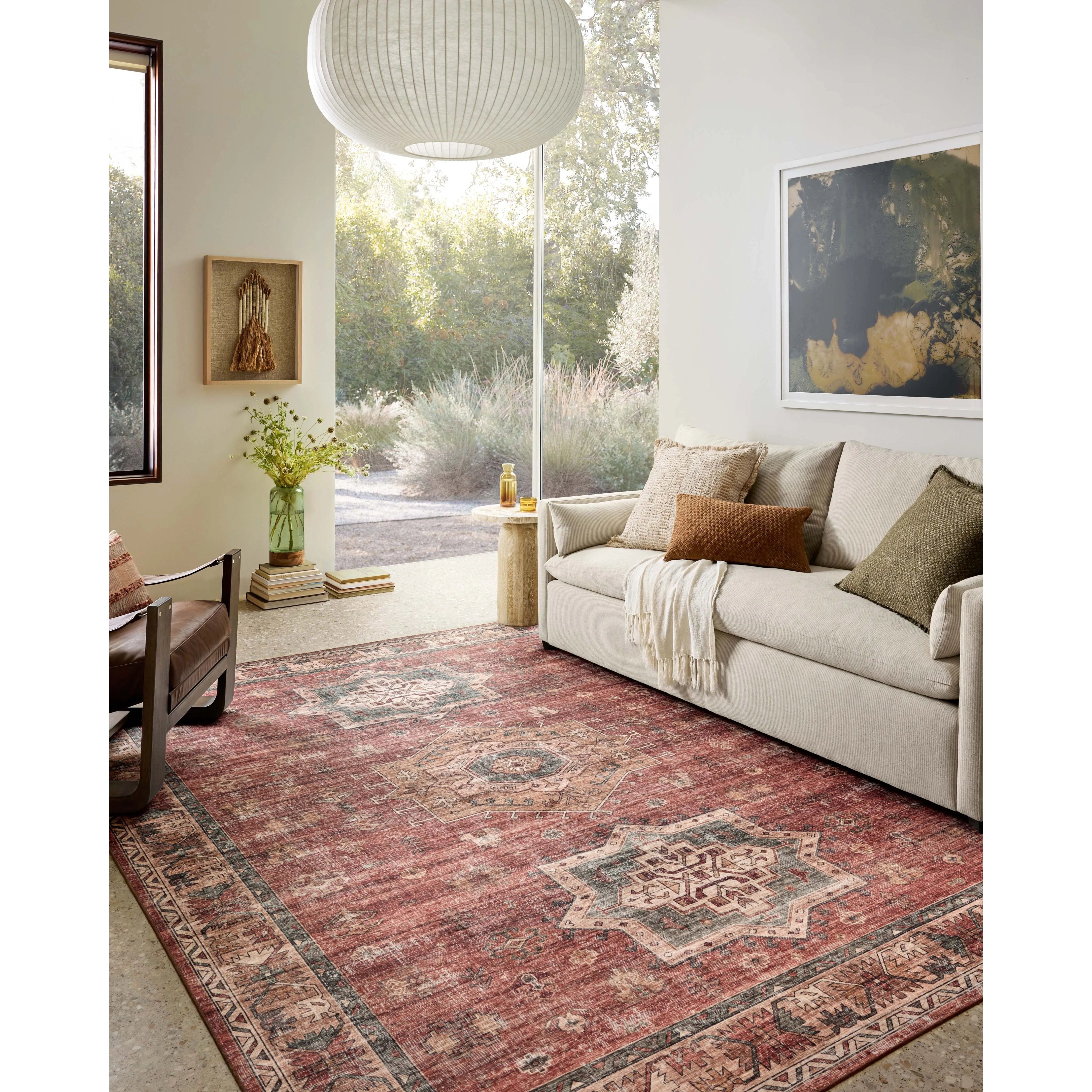 Featuring Anniston Machine Washable Spice / Multi Rug by Loloi at Amethyst Home. The Anniston Collection is a washable rug with traditional motifs in beautifully saturated and distressed tones. This durable area rug is power-loomed of polyester in China and designed for the busiest rooms of the home—living rooms, bedrooms, kitchens, hallways, and more. . Amethyst Home provides interior design, new home construction design consulting, vintage area rugs, and lighting in the Winter Garden metro area.