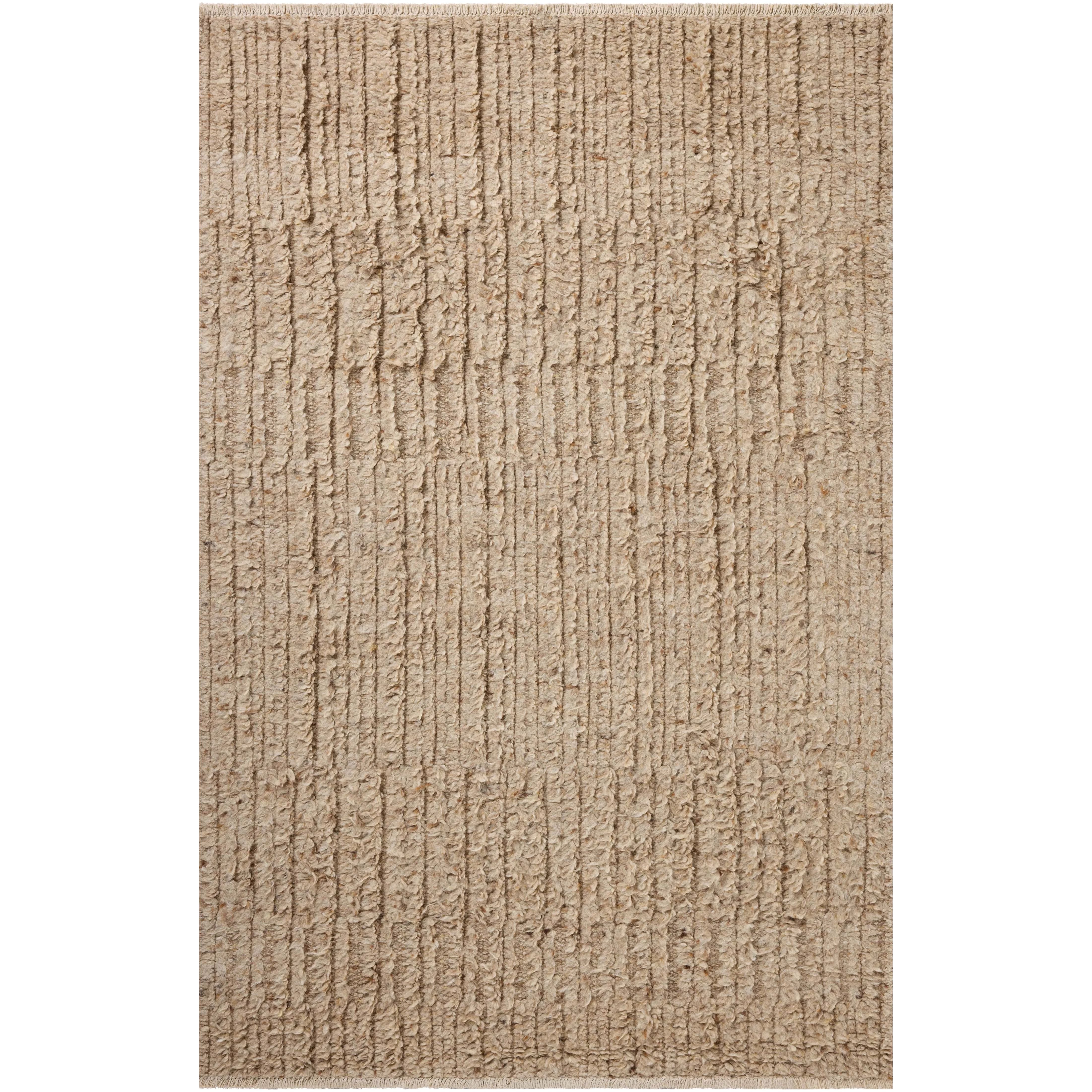 Featuring Brigette Romanek x Loloi Dana Sand Rug by Loloi at Amethyst Home. Irresistible to walk upon, the Dana Sand Rug by Brigette Romanek x Loloi has a high-low texture that alternates between a subtly shaggy pile and a soft base. Horizontal broken stripes give the area rug a fresh and energized structure, while a finish of fringe along the edges accentua. Amethyst Home provides interior design, new home construction design consulting, vintage area rugs, and lighting in the Portland metro area.