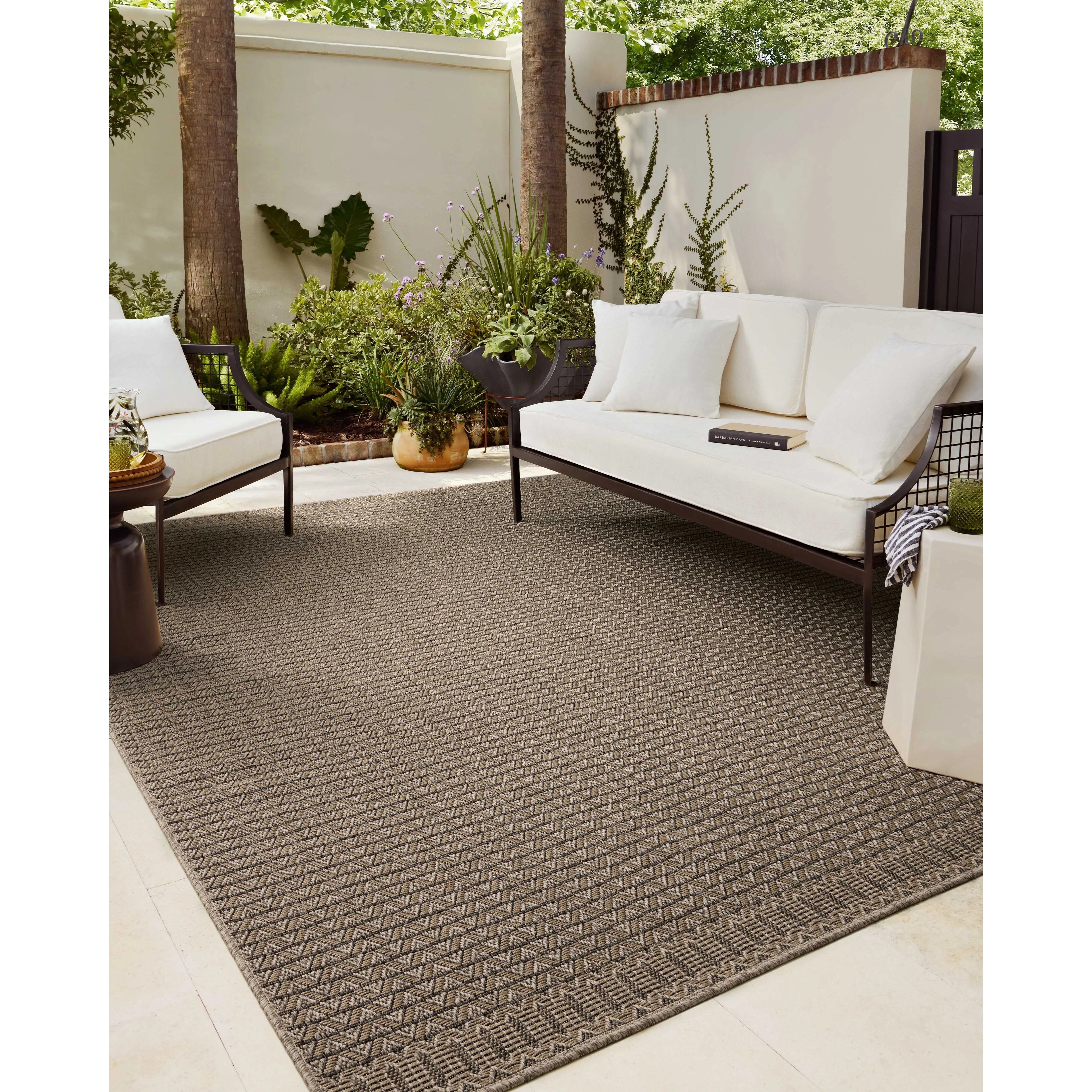 Featuring Chris Loves Julia × Loloi Providence Natural / Graphite Rug by Loloi at Amethyst Home. The Providence Collection is an indoor/outdoor rug with a woven-style design by Chris Loves Julia x Loloi. Providence is made of extra durable power-loomed polyester for versatile styling in patios, mudrooms, dining rooms, hallways, or more. It has an earth-toned, o. Amethyst Home provides interior design, new home construction design consulting, vintage area rugs, and lighting in the Miami metro area.