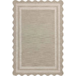 Featuring Chris Loves Julia × Loloi Scottie Fog / Ivory Rug by Loloi at Amethyst Home. The Scottie Collection from Chris Loves Julia x Loloi is a hand-tufted wool area rug with a playful scalloped edge and lower-pile, striped border for a touch of structure. The rugs overall pile is thick and plush, available in easygoing earth tones and neutral colorways.. Amethyst Home provides interior design, new home construction design consulting, vintage area rugs, and lighting in the Des Moines metro area.