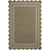 Featuring Chris Loves Julia × Loloi Scottie Olive / Pebble Rug by Loloi at Amethyst Home. The Scottie Collection from Chris Loves Julia x Loloi is a hand-tufted wool area rug with a playful scalloped edge and lower-pile, striped border for a touch of structure. The rugs overall pile is thick and plush, available in easygoing earth tones and neutral colorways. Amethyst Home provides interior design, new home construction design consulting, vintage area rugs, and lighting in the Monterey metro area.