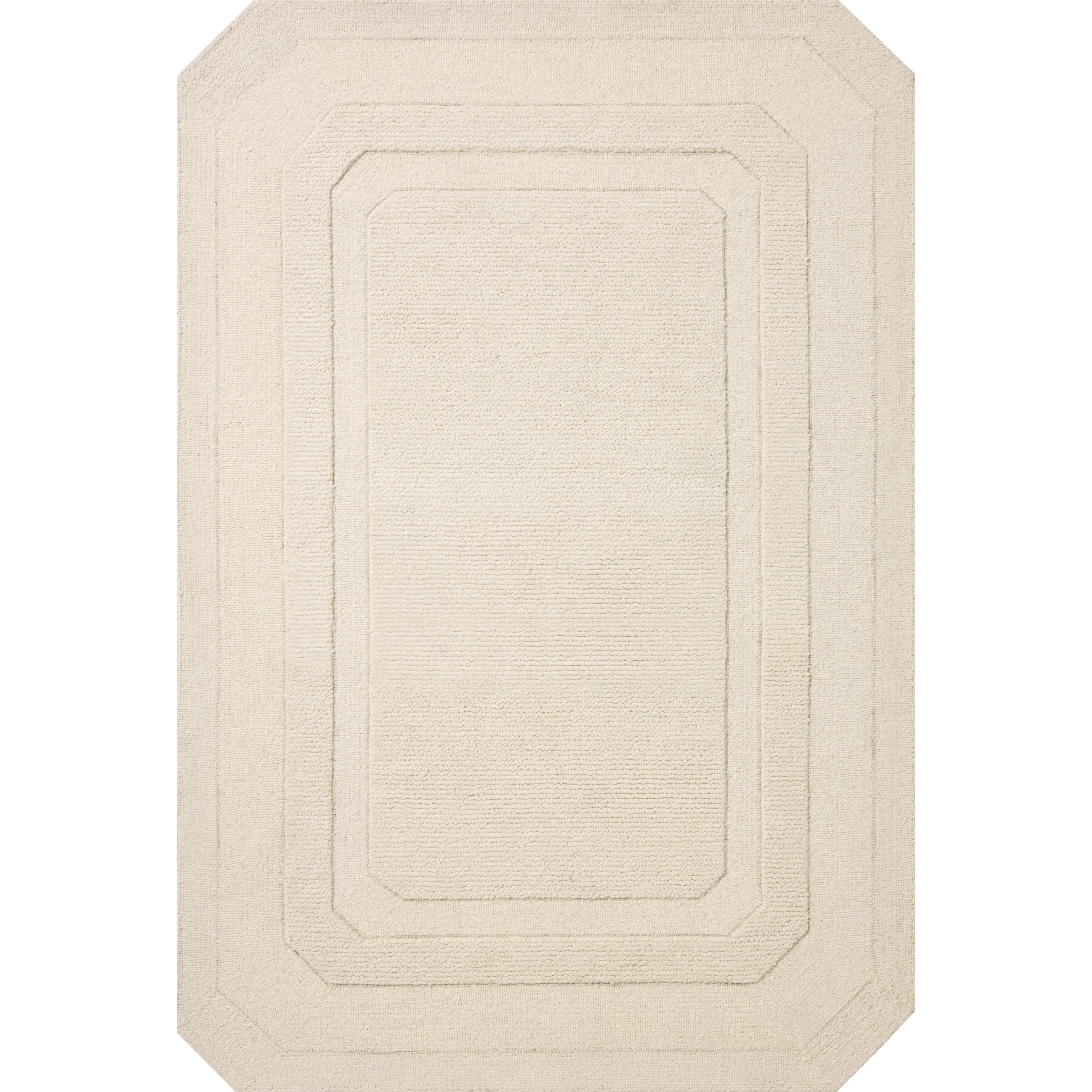 Featuring Clayton Ivory Rug by Loloi at Amethyst Home. The Clayton Collection is a hand-tufted, solid-toned wool area rug with angled edges for a modern twist on traditional home decor. Clayton adds even more dimension with a luxurious high/low looped pile that is perfect in living rooms, bedrooms, and more. This collection is made in India and Goodweave-c. Amethyst Home provides interior design, new home construction design consulting, vintage area rugs, and lighting in the Scottsdale metro area.