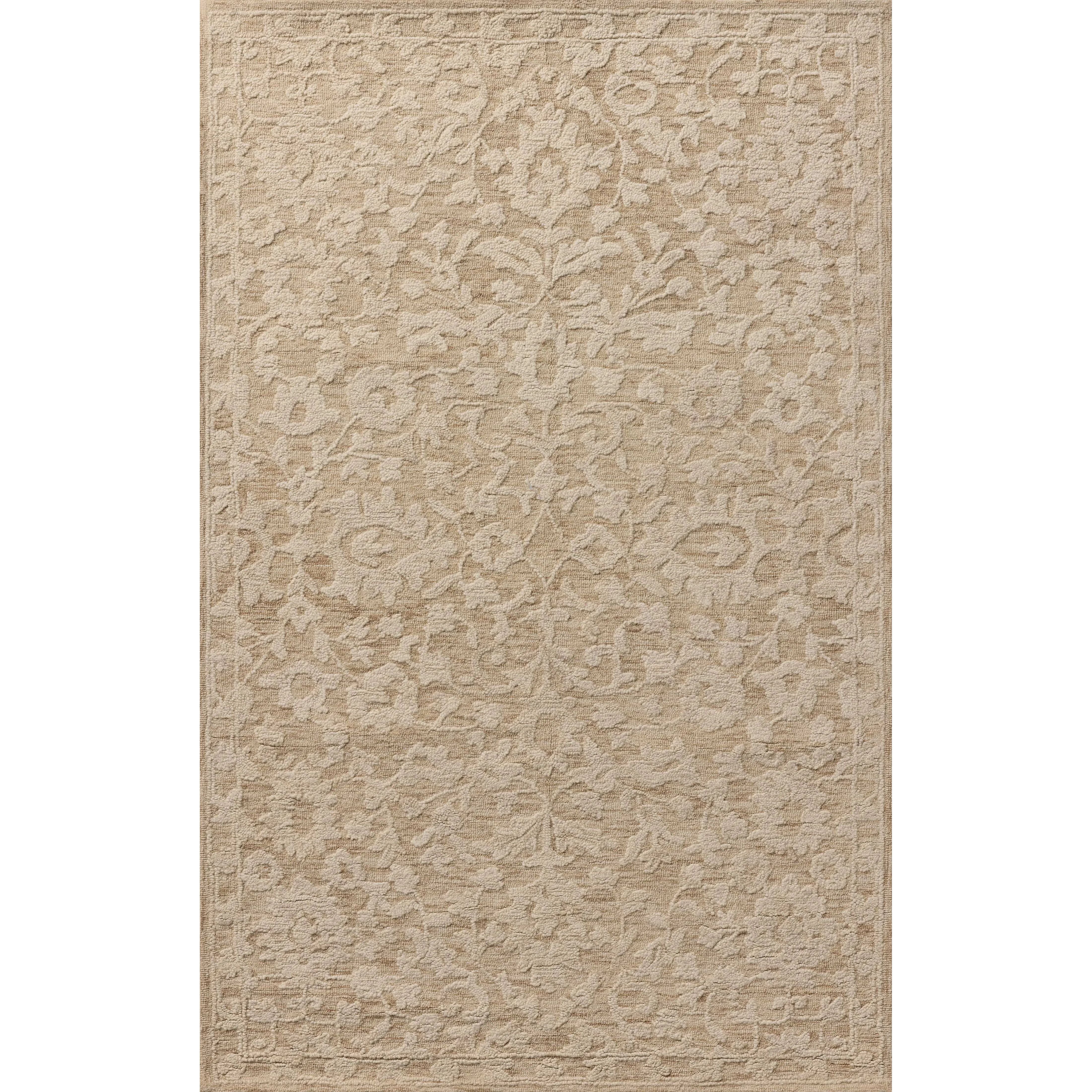 Featuring Prudence Clay / Ivory Rug by Loloi at Amethyst Home. The Prudence Collection is a hand-tufted area rug made of soft, space-dyed wool and cotton, which lends a subtle gradation of color throughout the floral design. The rugs background is low-looped, while the pattern is made with a chunky, higher loop to create even more depth in this sophistica. Amethyst Home provides interior design, new home construction design consulting, vintage area rugs, and lighting in the Los Angeles metro area.