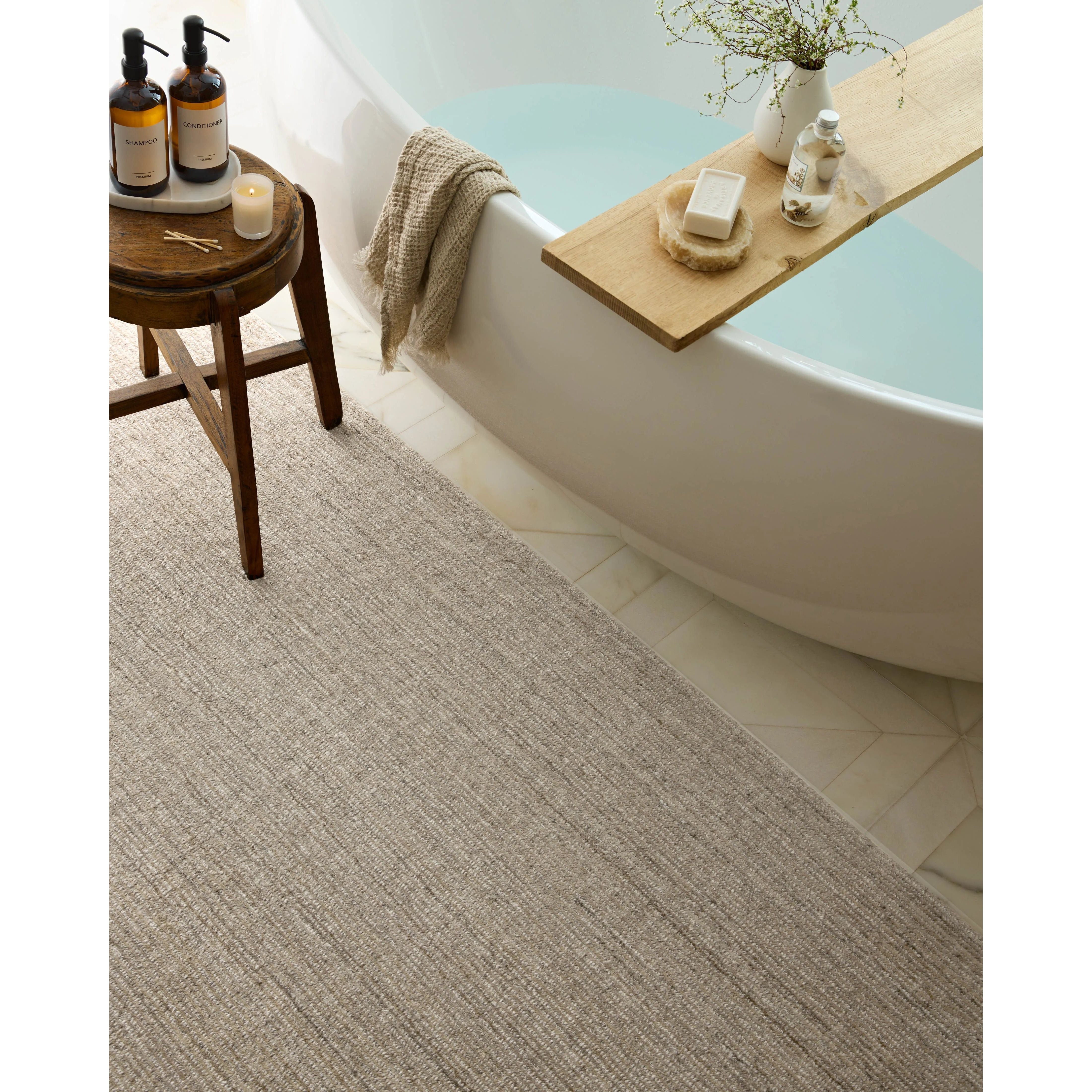 Featuring Thorne Natural Rug by Loloi at Amethyst Home. The Thorne Collection is a hand-loomed area rug with thin, textured lines. The rug's neutral, heathered tones add levity to living rooms, coziness to bedrooms, and casual warmth to dining rooms. Thorne is loomed of durable, easy-to-clean polyester in India and GoodWeave-certified, ensuring our commitm. Amethyst Home provides interior design, new home construction design consulting, vintage area rugs, and lighting in the Scottsdale metro area.
