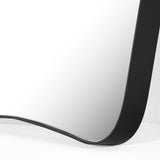 Featuring Merona Iron Matte Black Mantel Mirror by Four Hands at Amethyst Home. A swooped silhouette creates rounded corners while maintaining a sleek overall look.Overall Dimensions: 39.00"w x 2.00"d x 44.00"hWeight : 66.40 lbsMaterials : Iron, Mirror, Engineered Hardwood. Amethyst Home provides interior design, new construction, custom furniture, and area rugs in the Portland metro area