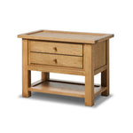 Featuring Millbrook Natural Light Oak Veneer Nightstand by Four Hands at Amethyst Home. Made from light, natural oak, the design of this two-drawer nightstand is inspired by a vintage general store counter. Softened corners and simple knob complete its heritage charm.Overall Dimensions: 38.00"w x 22.00"d x 27.00"hWeight : 90.08 lbsMaterials : Oak Veneer, Solid Oak. Amethyst Home provides interior design, new construction, custom furniture, and area rugs in the Seattle metro area