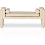Featuring Mitchell Thames Cream Accent Bench by Four Hands at Amethyst Home. Trendy folded sides complement a comfortable bench-style seat of soft, cream-colored upholstery exclusive to Four Hands. Performance fabrics are specially created to withstand spills, stains, high traffic and wear, ensuring long-term comfort and unmatched durability.
Overall Dimensions. Amethyst Home provides interior design, new home construction design consulting, vintage area rugs, and lighting in the Tampa metro area.
