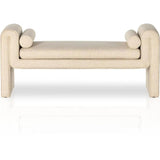 Featuring Mitchell Thames Cream Accent Bench by Four Hands at Amethyst Home. Trendy folded sides complement a comfortable bench-style seat of soft, cream-colored upholstery exclusive to Four Hands. Performance fabrics are specially created to withstand spills, stains, high traffic and wear, ensuring long-term comfort and unmatched durability.
Overall Dimensions. Amethyst Home provides interior design, new home construction design consulting, vintage area rugs, and lighting in the Tampa metro area.