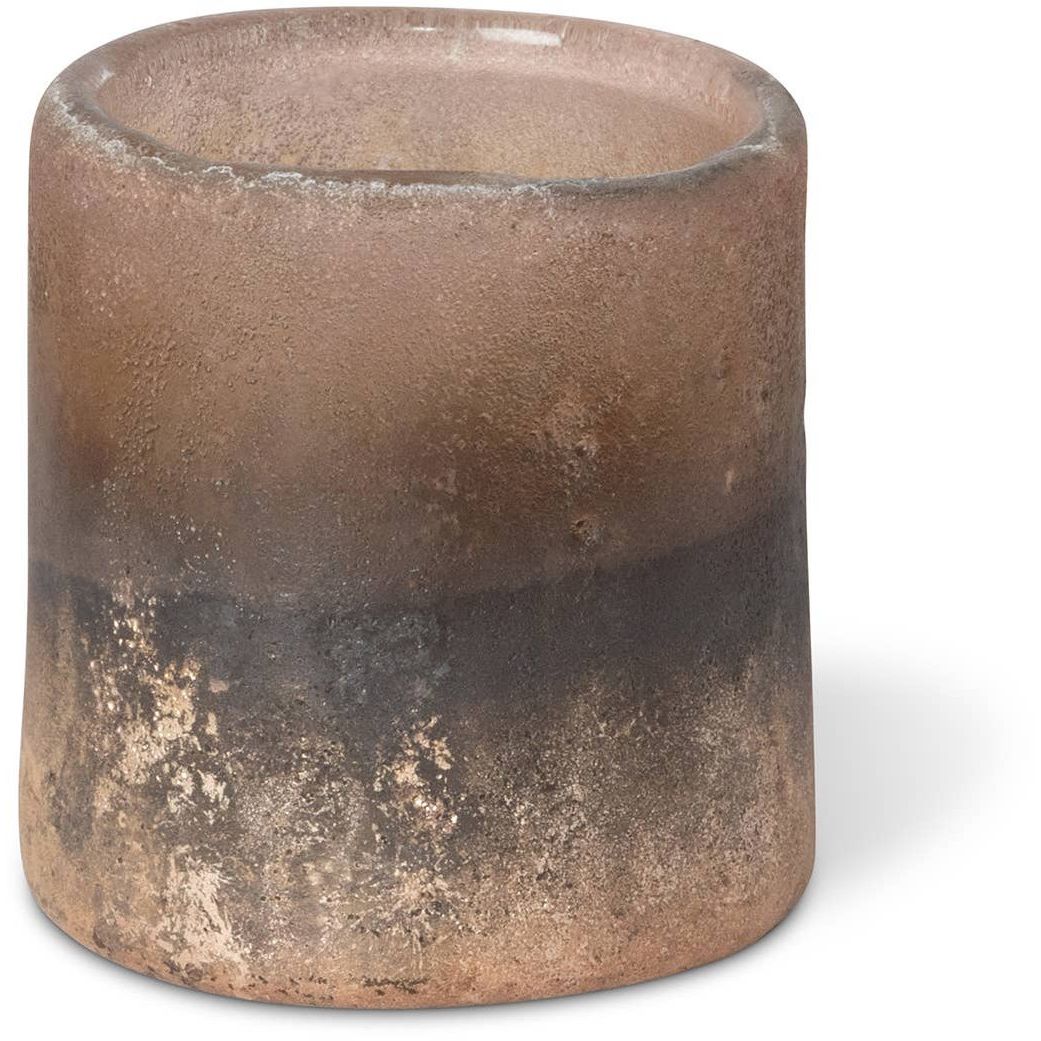 Mocha Organic Glass Hurricane, Small Park Hill Collection