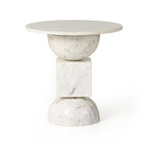 Featuring Neda Polished White Marble End Table by Four Hands at Amethyst Home. Shape up. Polished white marble forms a stack-style end table of semicircles and squares, for a Deco-inspired look with subtle Eighties vibes.Overall Dimensions: 18.00"w x 18.00"d x 18.50"hWeight : 100.53 lbsMaterials : Solid Marble. Amethyst Home provides interior design, new construction, custom furniture, and area rugs in the Calabasas metro area