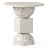 Featuring Neda Polished White Marble End Table by Four Hands at Amethyst Home. Shape up. Polished white marble forms a stack-style end table of semicircles and squares, for a Deco-inspired look with subtle Eighties vibes.Overall Dimensions: 18.00"w x 18.00"d x 18.50"hWeight : 100.53 lbsMaterials : Solid Marble. Amethyst Home provides interior design, new construction, custom furniture, and area rugs in the Laguna Beach metro area