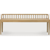 Featuring Oak Spindle Bench by Ethnicraft at Amethyst Home. Wherever you choose to place it, this Oak Spindle Bench in solid oak is a striking piece. We'd love to see this styled with an Amethyst Pillow in your entryway, bedroom, or other space! * For safety reason, we advise to use the extra leg provided in case of daily use or heavy support.
Dimensions: 59.  Amethyst Home provides interior design, new home construction design consulting, vintage area rugs, and lighting in the Houston metro area.