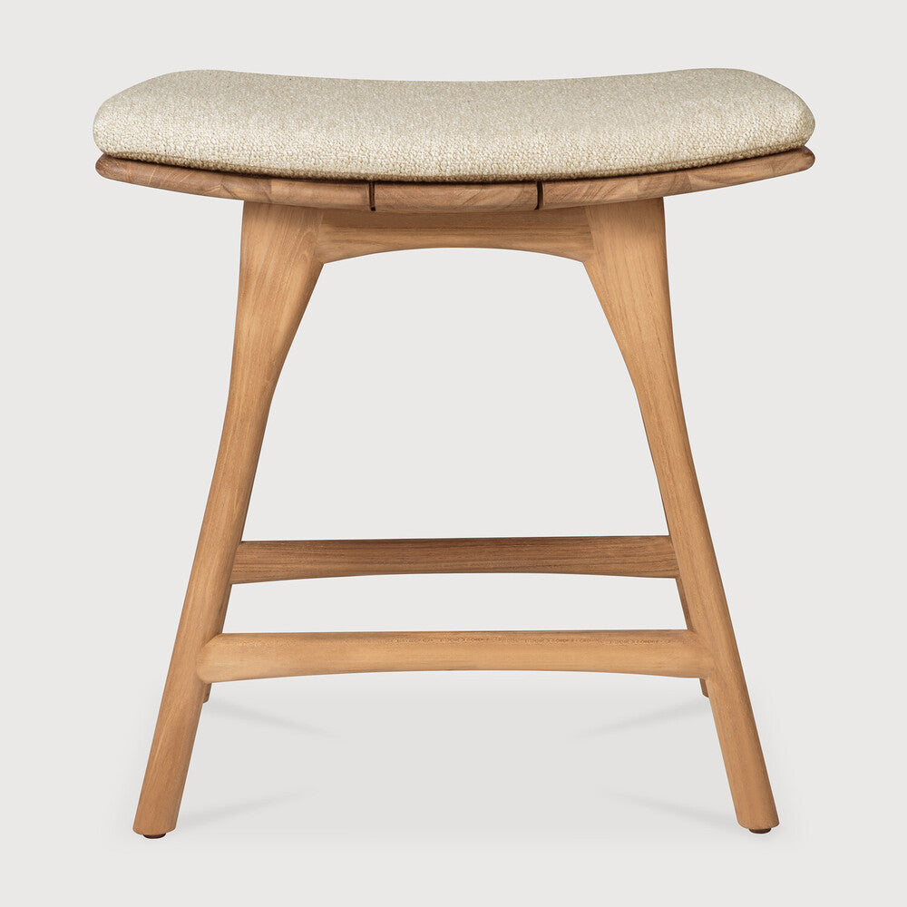 Featuring Osso Natural Teak Outdoor Stool by Ethnicraft at Amethyst Home. The beauty of balance and symmetry found in nature has inspired the Osso collection. This solid teak stool takes quality and comfortable seating design outdoors. Use with or without seat cushion.Weight : 9 lb Dimensions: 13 in W x 20 in L x 20.5 in HBrushed : NoCollection : OssoFloor Protector : YesMain Mater. Amethyst Home provides interior design, new construction, custom furniture, and area rugs in the Monterey metro area