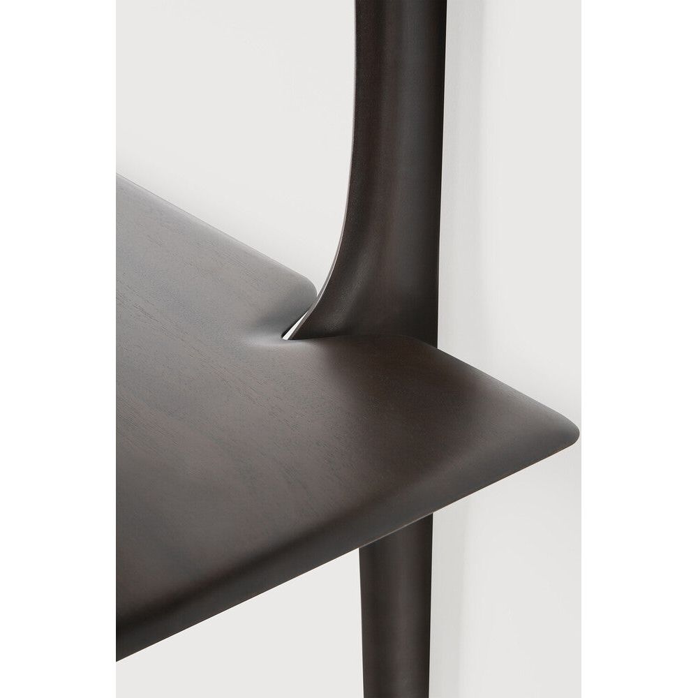 Featuring Pi Mahogany Dark Brown 2 Shelves Wall Shelf by Ethnicraft at Amethyst Home. The PI collection honours nature’s design by keeping the strength, curves and lines, as nature intended. Interesting shapes are discovered in this sleek and stylish, polished imperfect, finish. Each PI item is finished by hand to ensure that the individual character of the wood is respected. The P. Amethyst Home provides interior design, new construction, custom furniture, and area rugs in the Monterey metro area