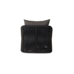 Featuring Porto Venao Charcoal Outdoor Swivel Chair by Four Hands at Amethyst Home. A beautiful rope-based design is woven across a durable, 360-swivel aluminum frame in a rich bronze finish. Topped with a wide cushion and throw pillow, all upholstered in 100% olefin, known for its UV-resistant, water-repellent and quick-drying abilities. Cover or store indoors during inclement weath. Amethyst Home provides interior design, new construction, custom furniture, and area rugs in the Dallas metro area