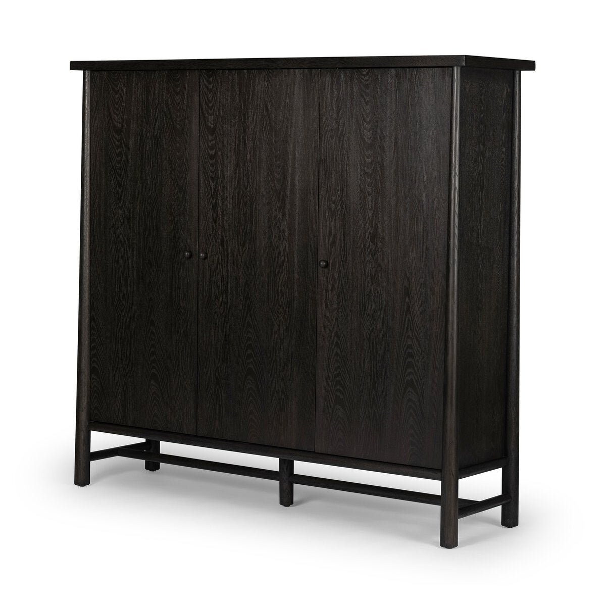 Featuring Renaud Charcoal Oak Veneer 3-Door Cabinet by Four Hands at Amethyst Home. Expertly crafted from oak veneer, the Renaud 3-door cabinet offers a sleek and stylish storage solution. Its solid construction provides durability, while its charcoal finish adds a touch of sophistication. With three spacious compartments, this cabinet ensures ample space to organize and declutter. Amethyst Home provides interior design, new construction, custom furniture, and area rugs in the Park City metro area