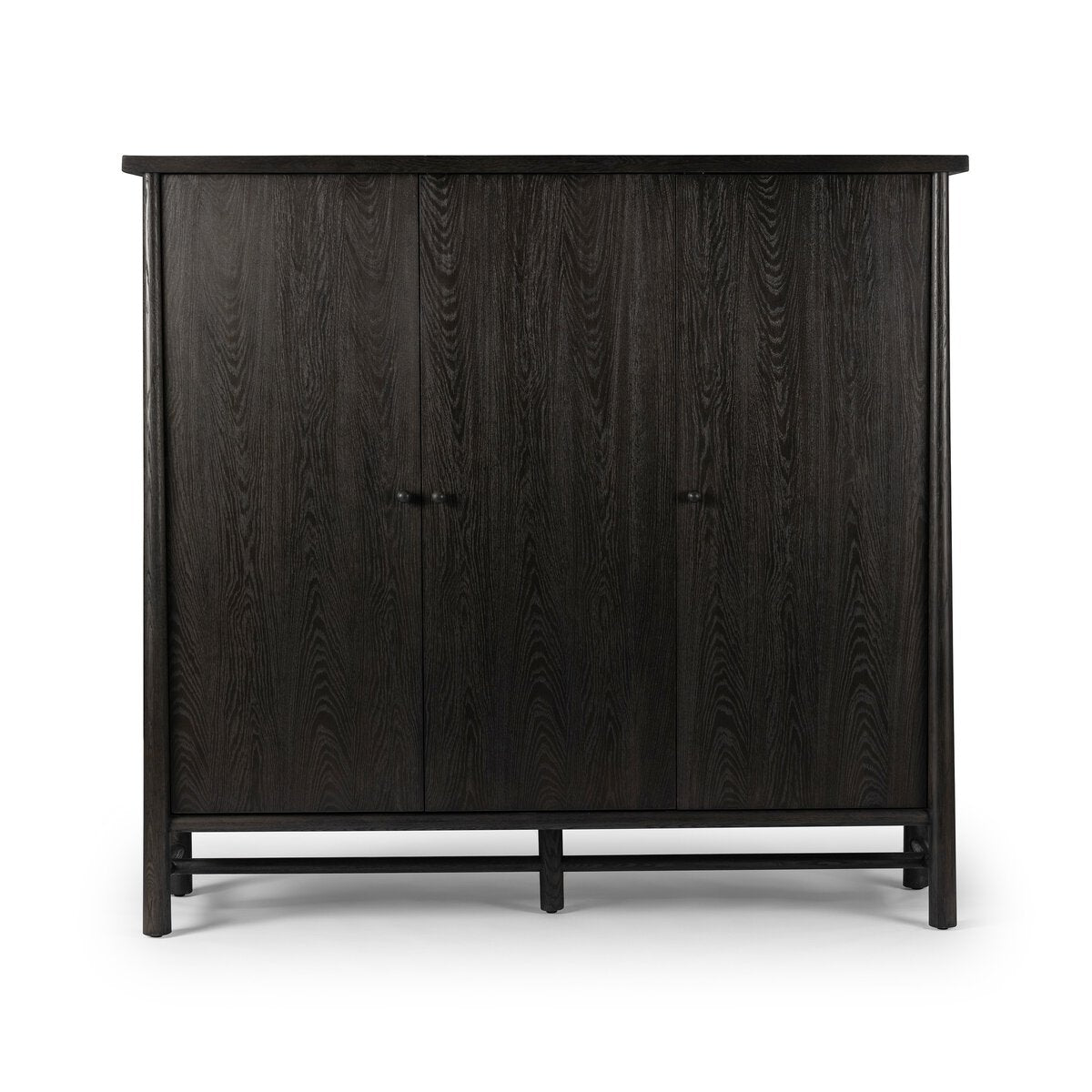 Featuring Renaud Charcoal Oak Veneer 3-Door Cabinet by Four Hands at Amethyst Home. Expertly crafted from oak veneer, the Renaud 3-door cabinet offers a sleek and stylish storage solution. Its solid construction provides durability, while its charcoal finish adds a touch of sophistication. With three spacious compartments, this cabinet ensures ample space to organize and declu. Amethyst Home provides interior design, new construction, custom furniture, and area rugs in the Winter Garden metro area