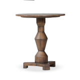 Featuring Rivi Antique Belgium Bleach End Table by Four Hands at Amethyst Home. Simple and sculptural, with a heritage look and feel. A Brancusi-inspired pedestal supports a smooth circular top, showcasing natural knots and grains.Overall Dimensions: 22.00"w x 22.00"d x 24.00"hWeight : 25.79 lbsMaterials : Solid Mixed Reclaimed Wood. Amethyst Home provides interior design, new construction, custom furniture, and area rugs in the Kansas City metro area