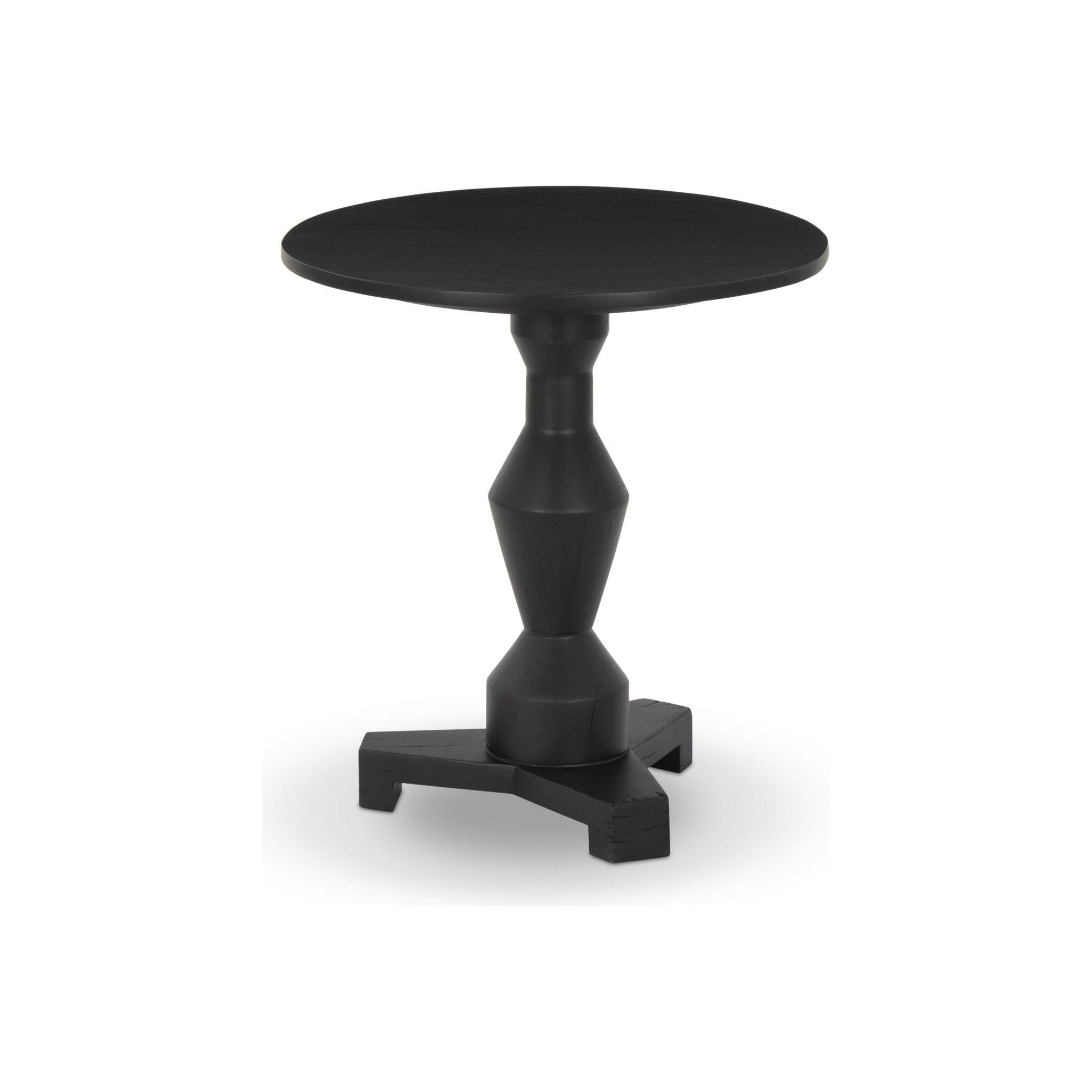 Featuring Rivi Dark Reclaimed End Table by Four Hands at Amethyst Home. Inspired by Romanian sculptor Constantin Brancusi, a classic pedestal table of mixed character woods works a heritage look into the home.Overall Dimensions: 22.00"w x 22.00"d x 24.00"hWeight : 25.79 lbsMaterials : Solid Mixed Reclaimed Wood. Amethyst Home provides interior design, new construction, custom furniture, and area rugs in the Los Angeles metro area