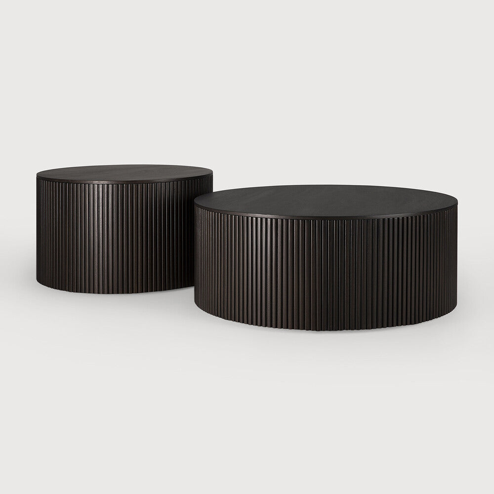 Designed by Jacques Deneef, the Roller Max is a clever multifunctional item that combines a coffee table with storage.  Encapsulated in its stacked wood-stick effect, the tabletop can be easily removed to hide the newspapers, toys, cushions and throws from daily life. The perfect solution for smaller living.
The tabletop can be removed to store objects inside the table. Amethyst Home provides interior design, new construction, custom furniture, and area rugs in the San Diego metro area