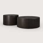 Designed by Jacques Deneef, the Roller Max is a clever multifunctional item that combines a coffee table with storage.  Encapsulated in its stacked wood-stick effect, the tabletop can be easily removed to hide the newspapers, toys, cushions and throws from daily life. The perfect solution for smaller living.
The tabletop can be removed to store objects inside the table. Amethyst Home provides interior design, new construction, custom furniture, and area rugs in the San Diego metro area