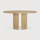 Featuring Roller Oak Round Max Dining Table by Ethnicraft at Amethyst Home. The Roller Max collection is remarkable in its design, distinguished with its stacked wood-stick effect. The dining table perfectly melds form with function. Featuring the option of reversable legs that can change the aesthetic to reflect personal style.Weight : 163 lbs Dimensions: 59.5" W x 59.5" L x 3. Amethyst Home provides interior design, new construction, custom furniture, and area rugs in the Laguna Beach metro area
