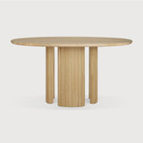Featuring Roller Oak Round Max Dining Table by Ethnicraft at Amethyst Home. The Roller Max collection is remarkable in its design, distinguished with its stacked wood-stick effect. The dining table perfectly melds form with function. Featuring the option of reversable legs that can change the aesthetic to reflect personal style.Weight : 163 lbs Dimensions: 59.5" W x 59.5" L x . Amethyst Home provides interior design, new construction, custom furniture, and area rugs in the Winter Garden metro area
