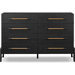 Featuring Rosedale Ebony Oak Veneer 8 Drawer Dresser by Four Hands at Amethyst Home. Introducing the Rosedale Ebony Oak Veneer 8 Drawer Dresser - the epitome of luxury and sophistication. With its sleek ebony oak veneer finish and 8 spacious drawers, this dresser is the perfect addition to any elegant bedroom. Organize your clothes and elevate your decor w. Amethyst Home provides interior design, new home construction design consulting, vintage area rugs, and lighting in the Alpharetta metro area.