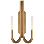 Featuring Rousseau Double Wall Sconce Antique-Burnished Brass by Visual Comfort at Amethyst Home. Featuring minimalist silhouettes with modern design details, Kelly Wearstler's distinctive Rousseau series offers a versatile range of lighting, including sconces, pendants and chandeliers. A variety of metal finishes pair with etched crystal, seeded or clear glass to create refined combi. Amethyst Home provides interior design, new construction, custom furniture, and area rugs in the Miami metro area