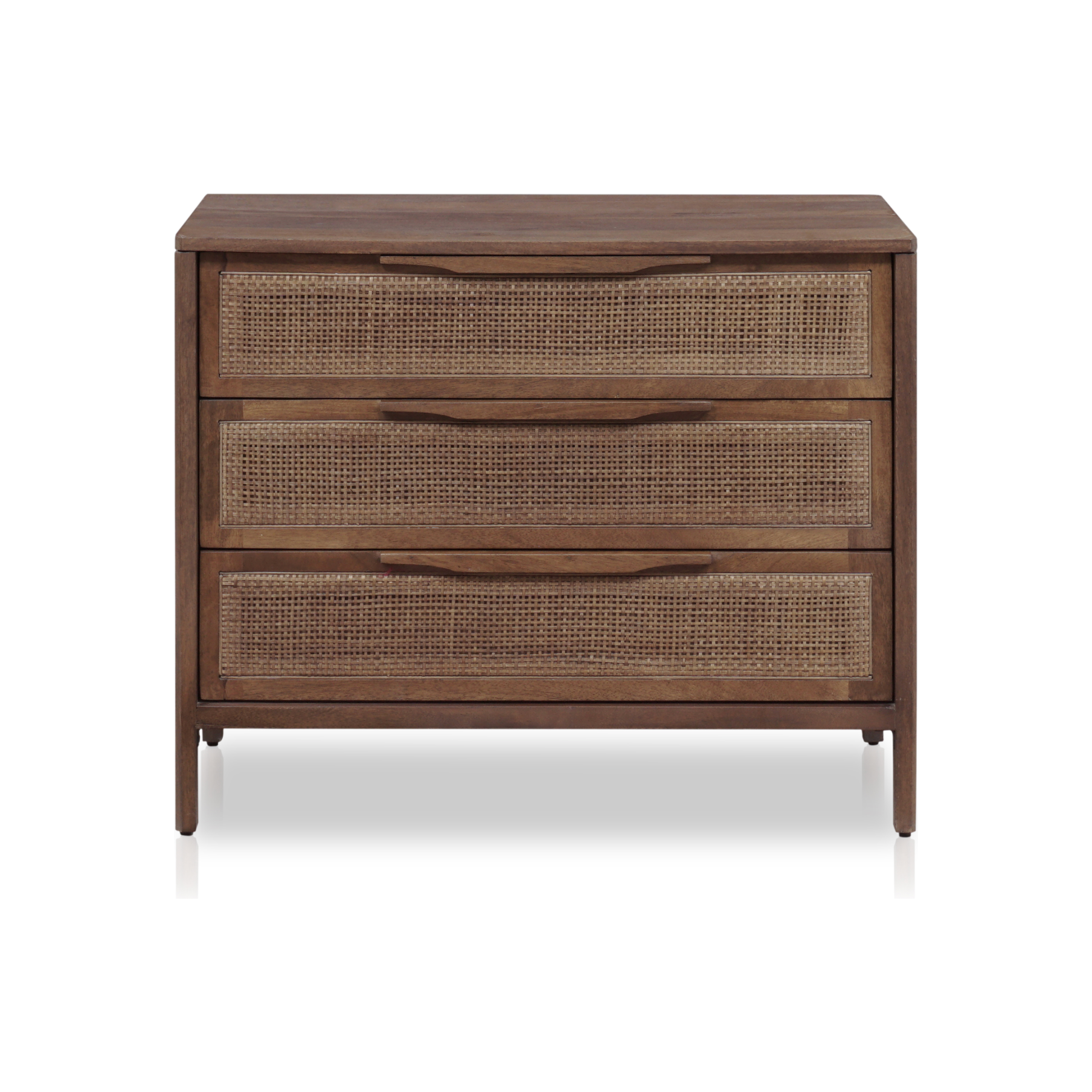 Featuring Sydney Large Nightstand - Brown Wash Mango by Four Hands at Amethyst Home. Brown-washed solid mango encases inset woven cane, for a textural take on bedside storage.
Overall Dimensions: 32"W x 19"L x 26"HColors:  Brown Wash, Brown CaneMaterials: Solid Mango , CaneWeight: 65.7. Amethyst Home provides interior design, new construction, custom furniture and area rugs in the Omaha metro area