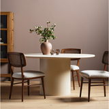 Featuring Belle Round Cream Marble Dining Table by Four Hands at Amethyst Home. Simply sophisticated. A bistro-style table inspired by 1970s Italian design, an ivory-finished iron base supports a rounded tabletop of cream-colored solid marble, for a fresh, monochromatic look that pairs with just about anything.
Overall Dimensions: 38"w x 38"d x 30"hColors: Ivory Iron , Cream Ma. Amethyst Home provides interior design, new construction, custom furniture and area rugs in the New York City metro area