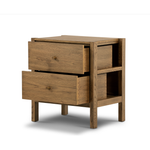 Featuring Meadow Tawny Oak Nightstand by Four Hands at Amethyst Home. With simple shaping inspired by midcentury casing, exposed framework and a warm oak finish bring a handcrafted, minimalist look to stylish bedside storage.Overall Dimensions: 22"W x 17.50"L x 25"HColors: Tawny Oak Veneer, Tawny OakMaterials: Oak Veneer, Solid Oak. Amethyst Home provides interior design, new home construction design consulting, vintage area rugs, and lighting in the Laguna Beach metro area.