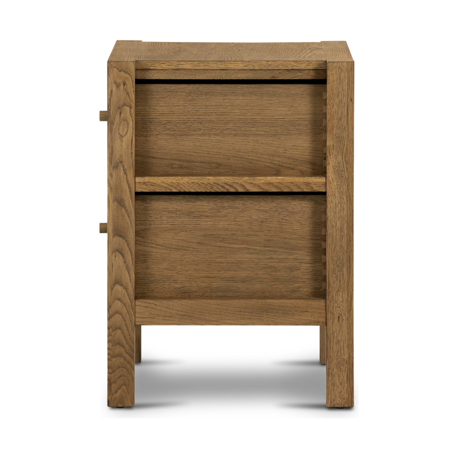 Featuring Meadow Tawny Oak Nightstand by Four Hands at Amethyst Home. With simple shaping inspired by midcentury casing, exposed framework and a warm oak finish bring a handcrafted, minimalist look to stylish bedside storage.Overall Dimensions: 22"W x 17.50"L x 25"HColors: Tawny Oak Veneer, Tawny OakMaterials: Oak Veneer, Solid Oak. Amethyst Home provides interior design, new home construction design consulting, vintage area rugs, and lighting in the Encino metro area.