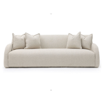 A signature Verellen sofa - the Emile is upholstered in a dreamy linen colored boucle.  Known for its unforgettable comfort and aesthetic, this sofa is an all time favorite. Includes pillows as shown. Amethyst Home provides interior design, new home construction design consulting, vintage area rugs, and lighting in the Winter Garden metro area.
