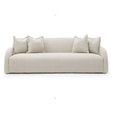 A signature Verellen sofa - the Emile is upholstered in a dreamy linen colored boucle.  Known for its unforgettable comfort and aesthetic, this sofa is an all time favorite. Includes pillows as shown. Amethyst Home provides interior design, new home construction design consulting, vintage area rugs, and lighting in the Winter Garden metro area.