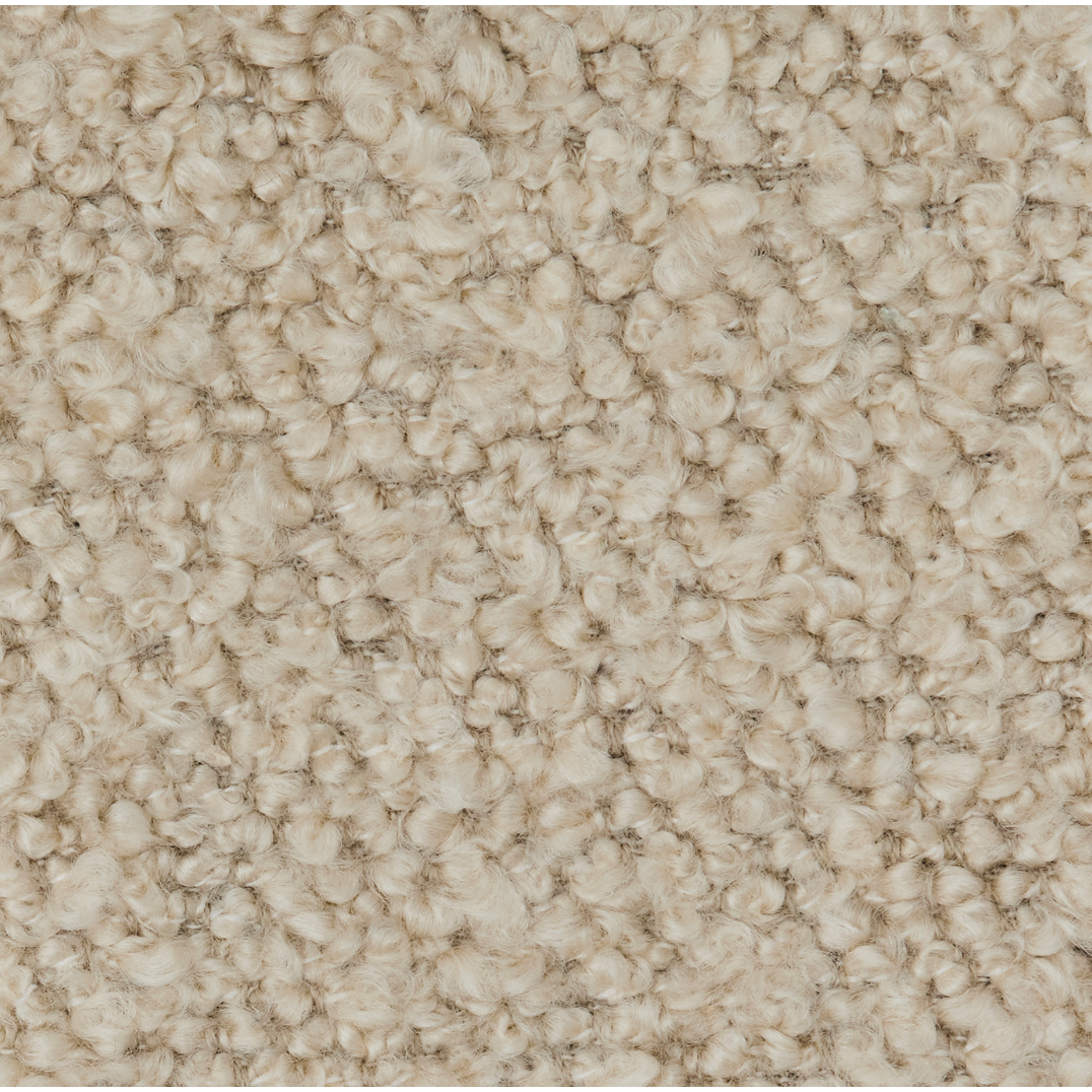 A signature Verellen sofa - the Emile is upholstered in a dreamy linen colored boucle.  Known for its unforgettable comfort and aesthetic, this sofa is an all time favorite. Includes pillows as shown. Amethyst Home provides interior design, new home construction design consulting, vintage area rugs, and lighting in the Scottsdale metro area.