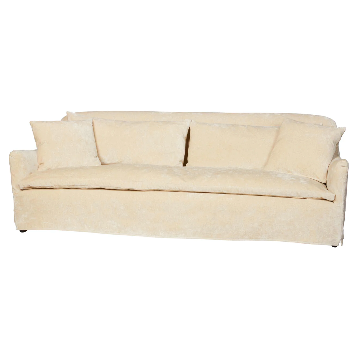 Featuring Hazel Crushed Cotton Velvet Slipcovered Sofa by Cisco Brothers at Amethyst Home. The Hazel Sofa effortlessly combines style and serenity in this unusual distressed, ivory velvet slipcover. This sofa is guaranteed to make your living room look comfortable and cozy. Ideal spot to catch a breath during your weekday rush, or to enjoy a movie marathon duri. Amethyst Home provides interior design, new home construction design consulting, vintage area rugs, and lighting in the Omaha metro area.