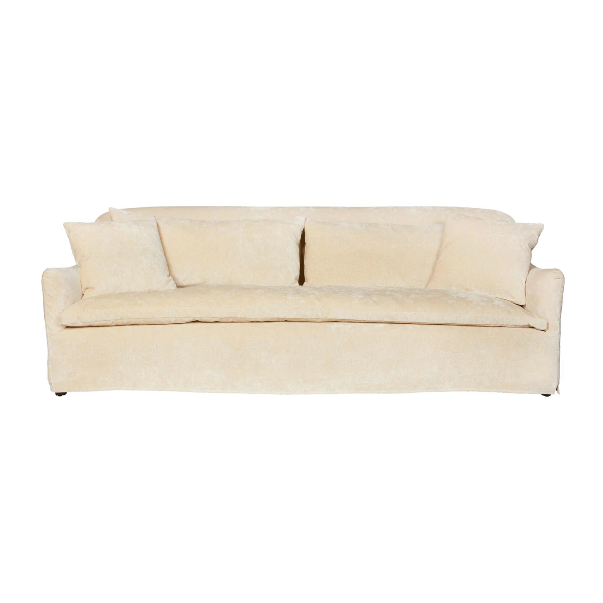 Featuring Hazel Crushed Cotton Velvet Slipcovered Sofa by Cisco Brothers at Amethyst Home. The Hazel Sofa effortlessly combines style and serenity in this unusual distressed, ivory velvet slipcover. This sofa is guaranteed to make your living room look comfortable and cozy. Ideal spot to catch a breath during your weekday rush, or to enjoy a movie mara. Amethyst Home provides interior design, new home construction design consulting, vintage area rugs, and lighting in the Salt Lake City metro area.