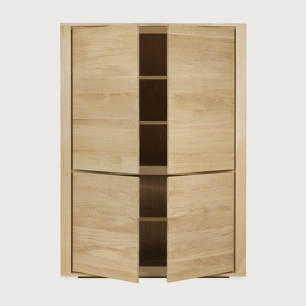 Featuring Shadow Oak Cupboard by Ethnicraft at Amethyst Home. Straightforward and robust with decisive lines, the Shadow storage cupboard with four doors is a simple yet impressive solution to your storage needs.Weight : 261 lbs Dimensions: 18" W x 45.5" L x 63" H. Amethyst Home provides interior design, new construction, custom furniture, and area rugs in the Salt Lake City metro area